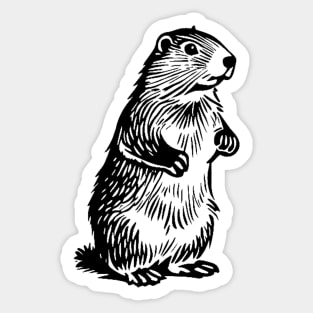 Vintage Groundhog Sticker